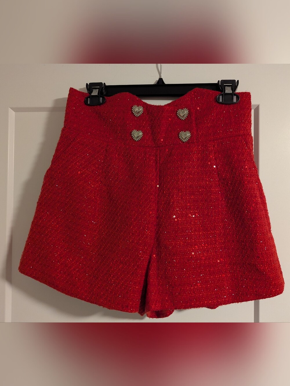 High-Waisted Red Shorts